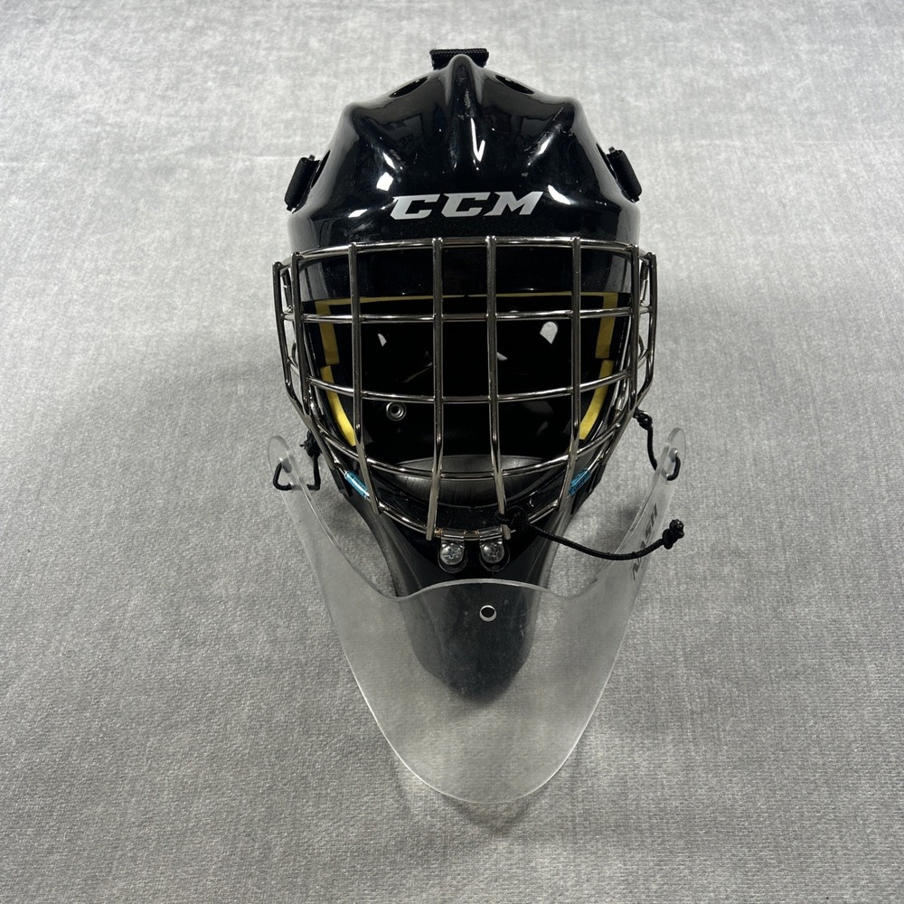 CCM Axis 1.5 Junior Goalie Mask With Nash Throat Guard Black Ice Hockey